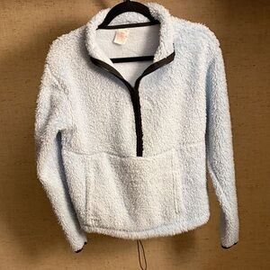 No Boundaries Light Blue Sherpa Sweater